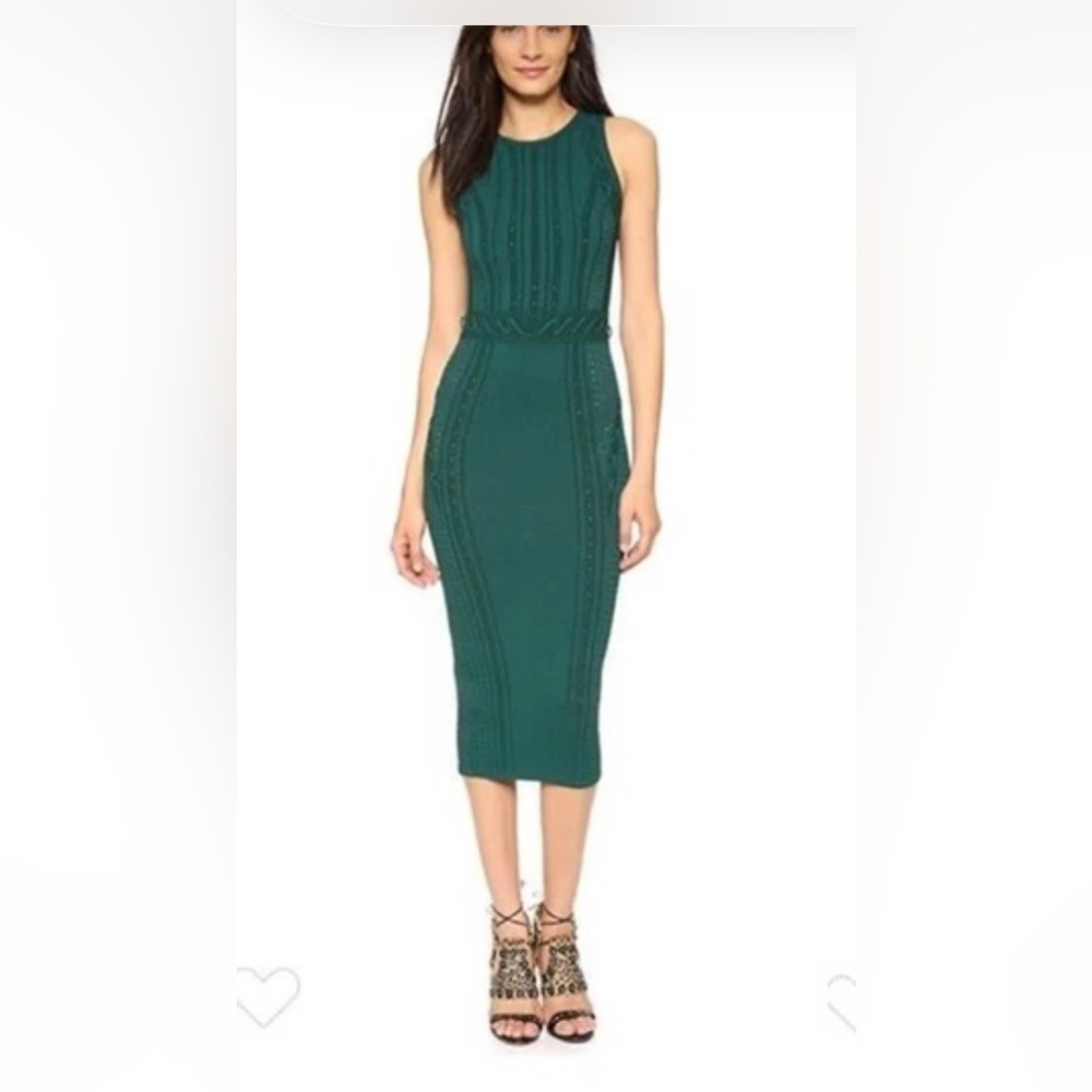 Ronny Kobo Elegant Green Sleeveless knit Dress